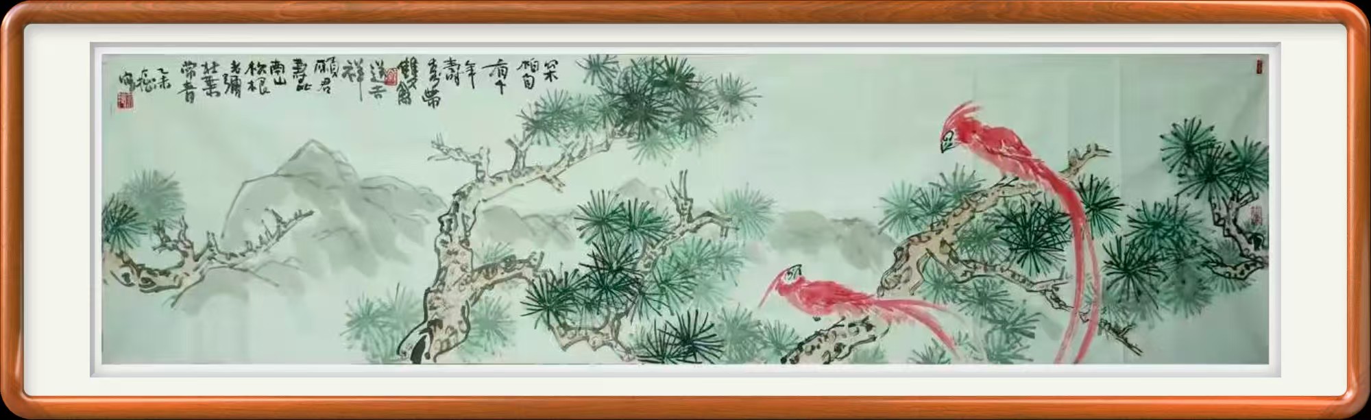 松鹤延年花鸟画
